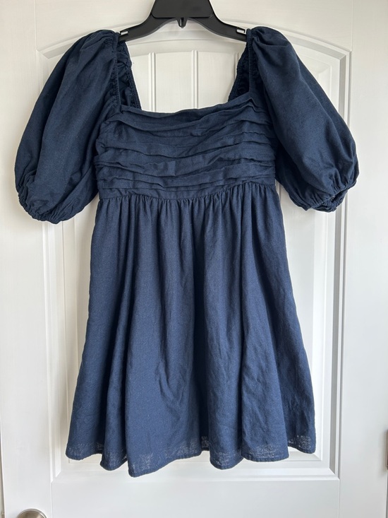 Abercrombie & Fitch Dresses & Skirts - Abercrombie & Fitch Navy Puff Sleeve Babydoll Dress